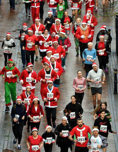 The Spirit of Christmas : The Rotary Club of Gloucester Santa Fun Run held in Gloucester City centre on Saturday 9th December 2023. Credit to PAUL NICHOLLS PHOTOGRAPHY www.paulnichollsphotography.com available for PRESS/PR/EVENT/ROYAL and VIP VISITS/CORPORATE/WEBSITE Photography tel 07718 152168 www.paulnichollsphotography.com