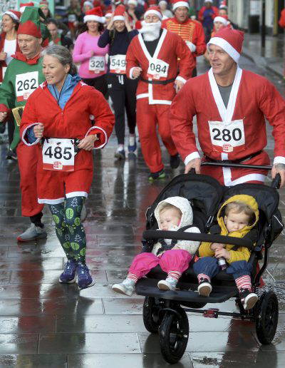The Spirit of Christmas : The Rotary Club of Gloucester Santa Fun Run held in Gloucester City centre on Saturday 9th December 2023. Credit to PAUL NICHOLLS PHOTOGRAPHY www.paulnichollsphotography.com available for PRESS/PR/EVENT/ROYAL and VIP VISITS/CORPORATE/WEBSITE Photography tel 07718 152168 www.paulnichollsphotography.com